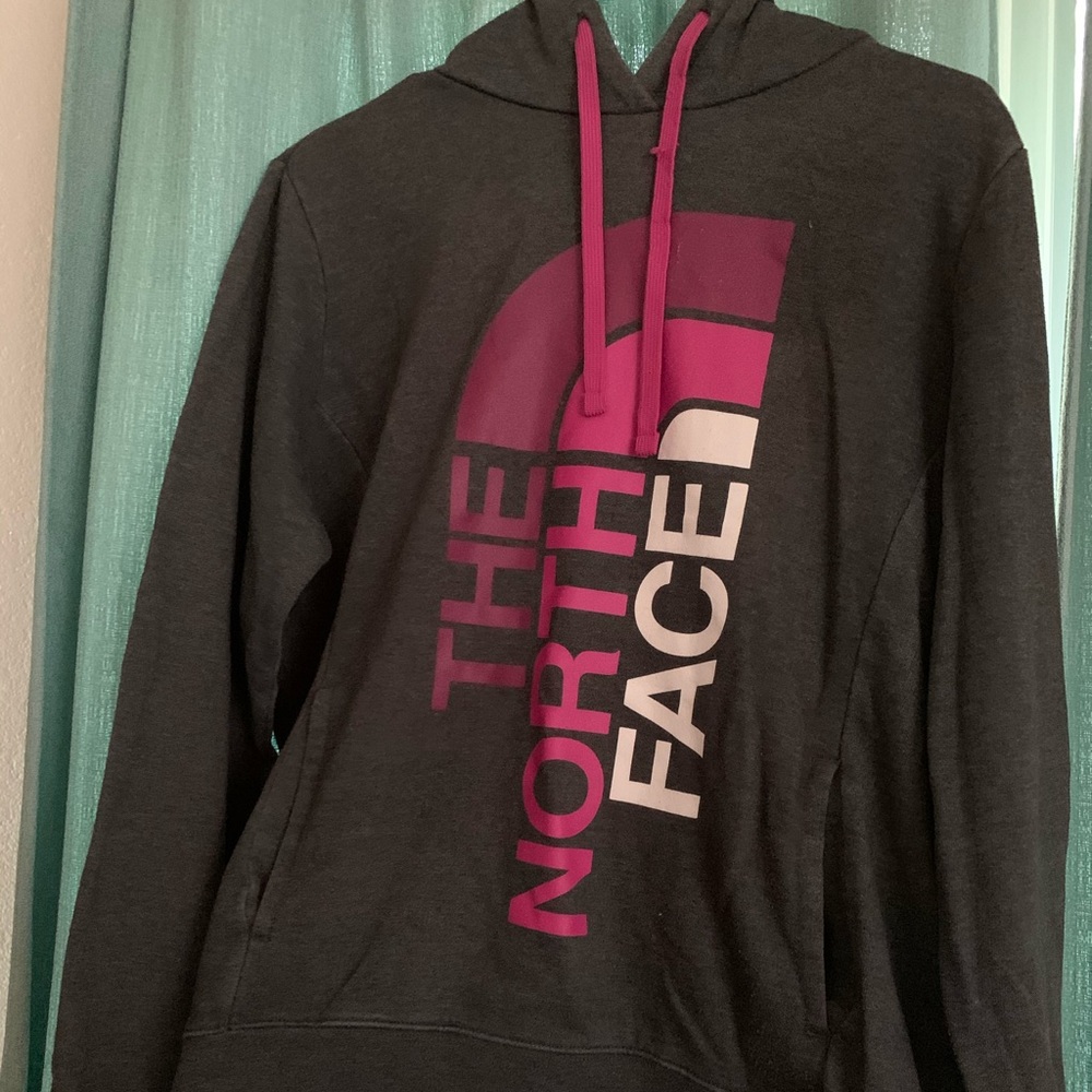 North Face Pink and Grey hoodie